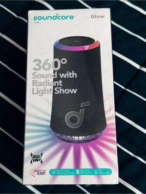Soundcore Glow Portable Bluetooth Speaker — Black with RGB Light Ring